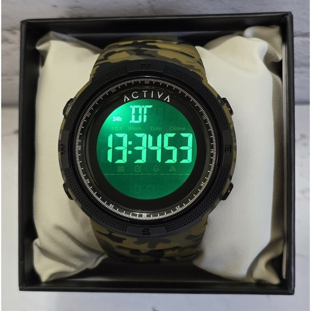 Activa Summit Digital Men's Watch 50mm Green Camouflage ACW1915MC-009 Brand New